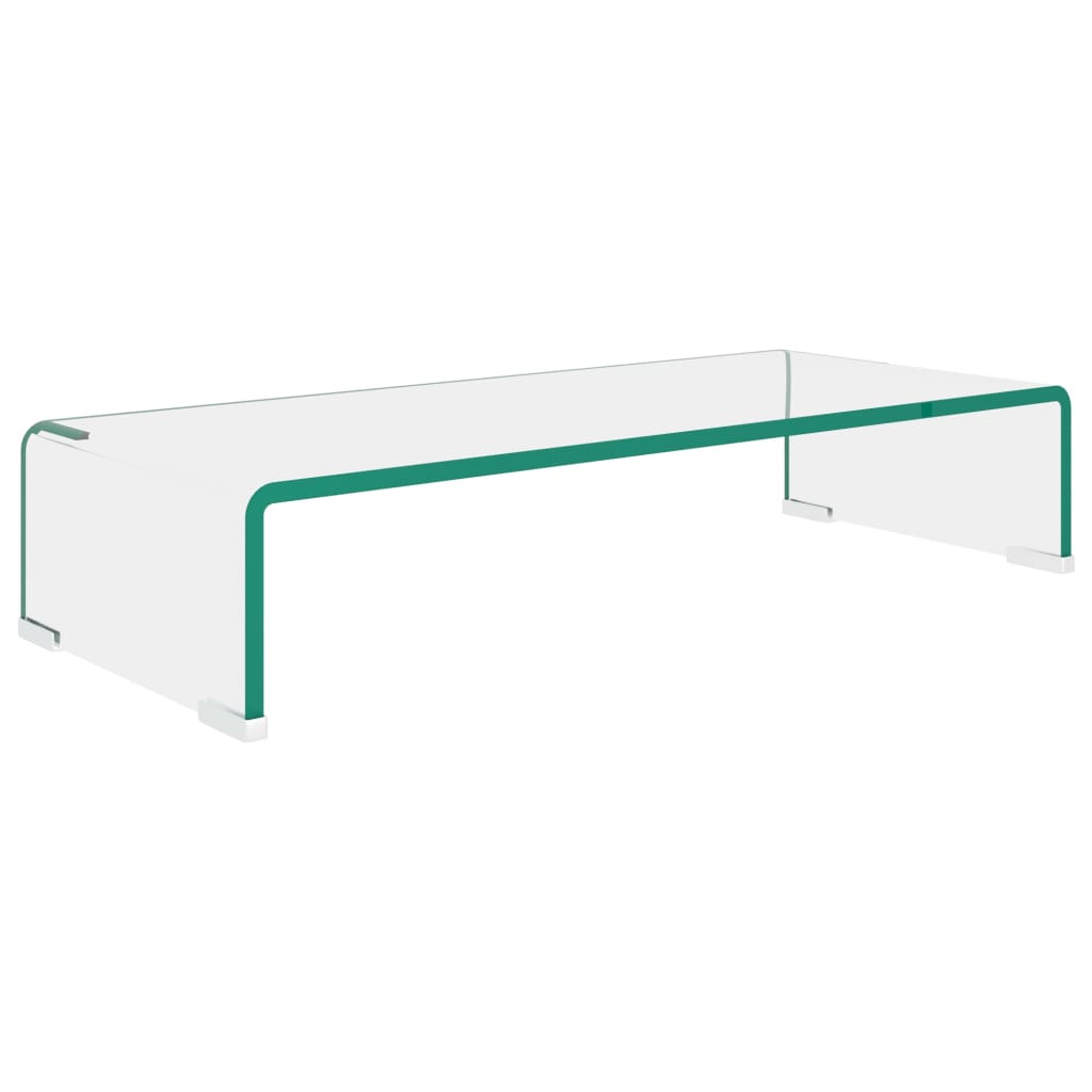 vidaXL Suport TV/monitor din sticlă transparentă, 60 x 25 x 11 cm