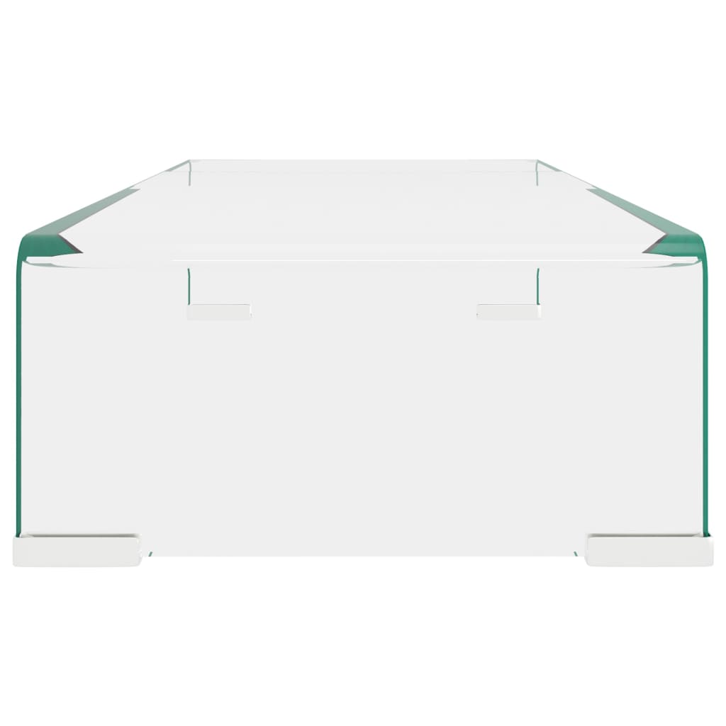 vidaXL Suport TV/monitor din sticlă transparentă, 60 x 25 x 11 cm