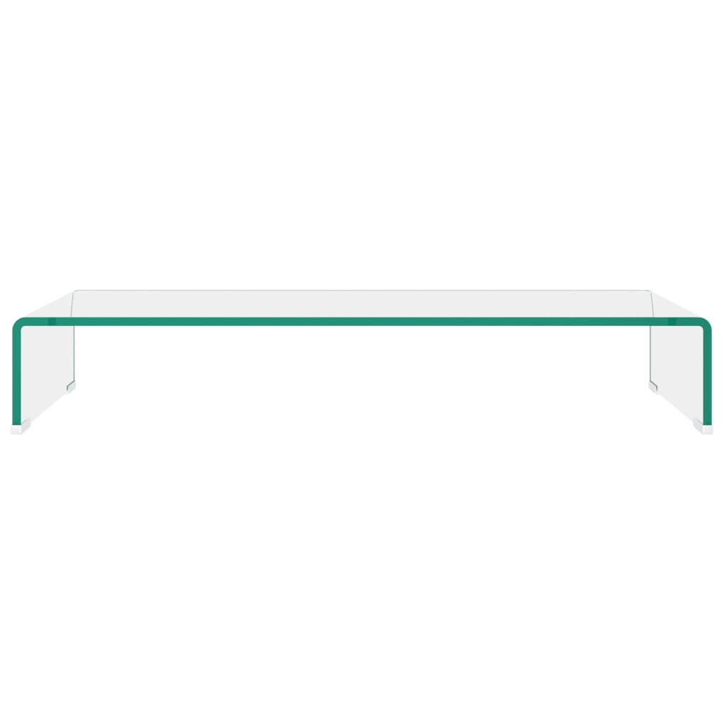 vidaXL Stand TV/Suport monitor, sticlă transparentă, 80x30x13 cm