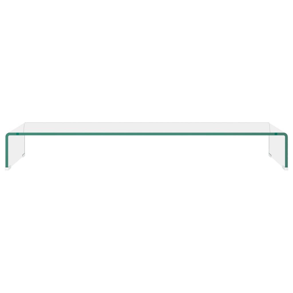 vidaXL Stand TV/Suport monitor, sticlă transparentă, 100x30x13 cm