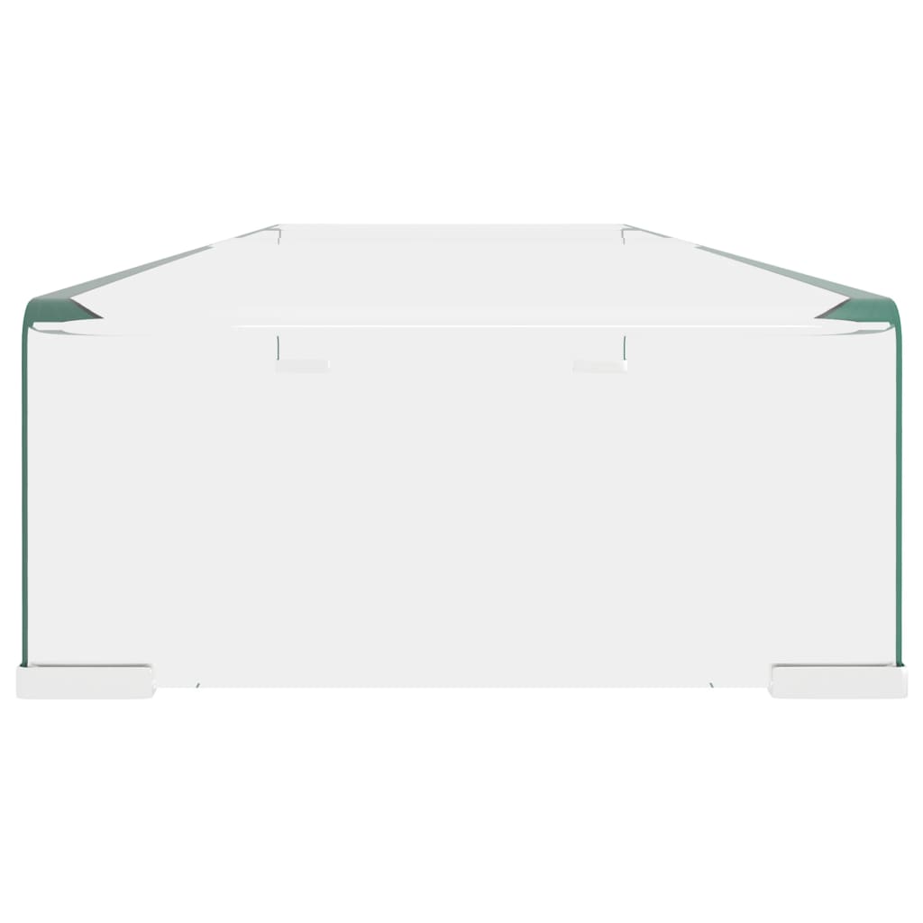 vidaXL Stand TV/Suport monitor, sticlă transparentă, 100x30x13 cm