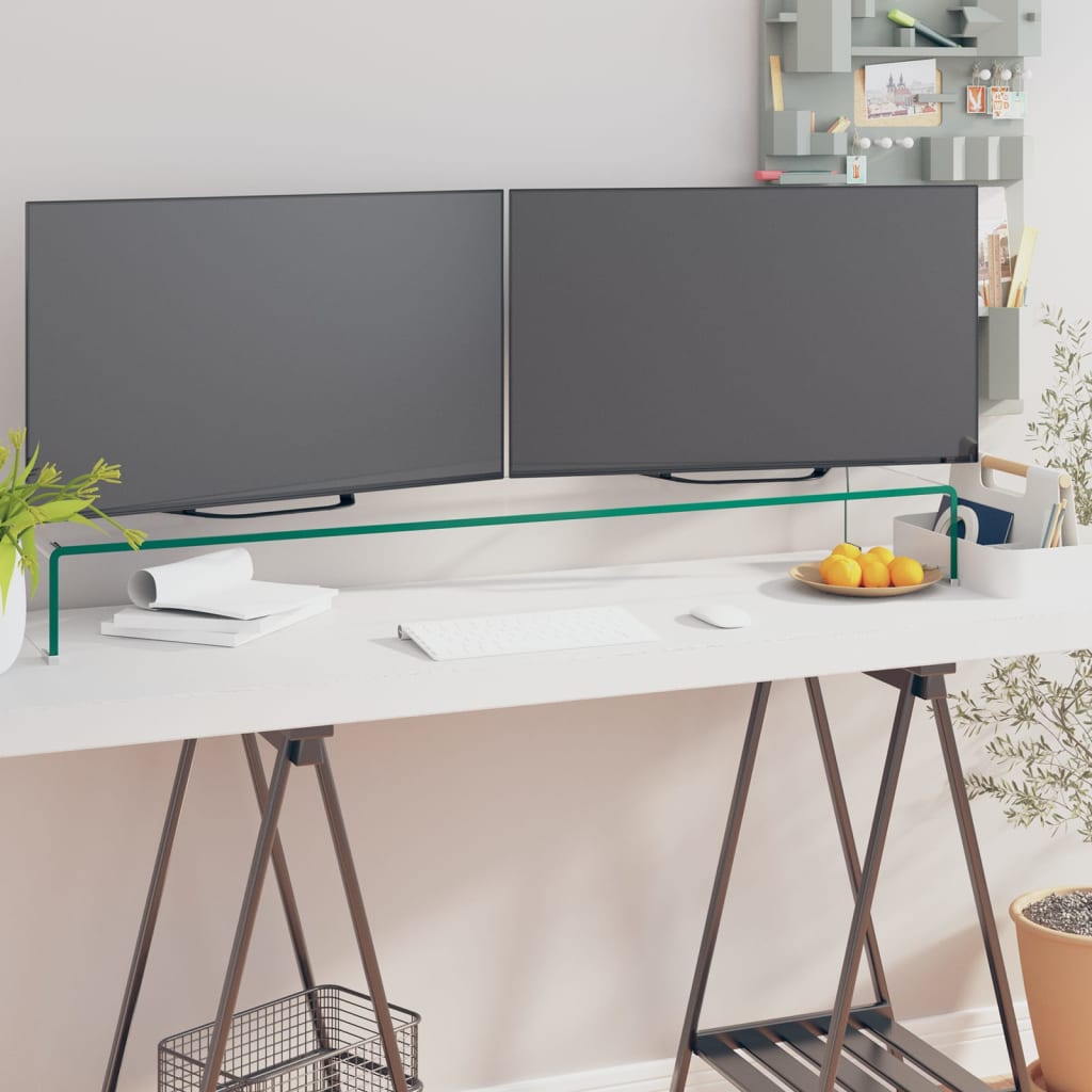 vidaXL Stand TV/Suport monitor sticlă transparentă 120x30x13 cm vidaXL Stand TV/Suport monitor sticlă transparentă 120x30x13 cm