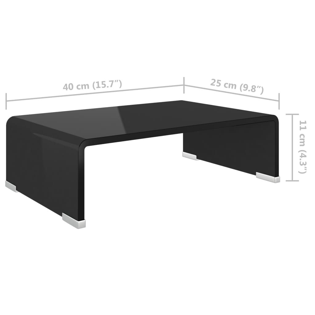 vidaXL Stativ TV/Suport monitor, sticlă, 40 x 25 x 11 cm, negru vidaXL Stativ TV/Suport monitor, sticlă, 40 x 25 x 11 cm, negru