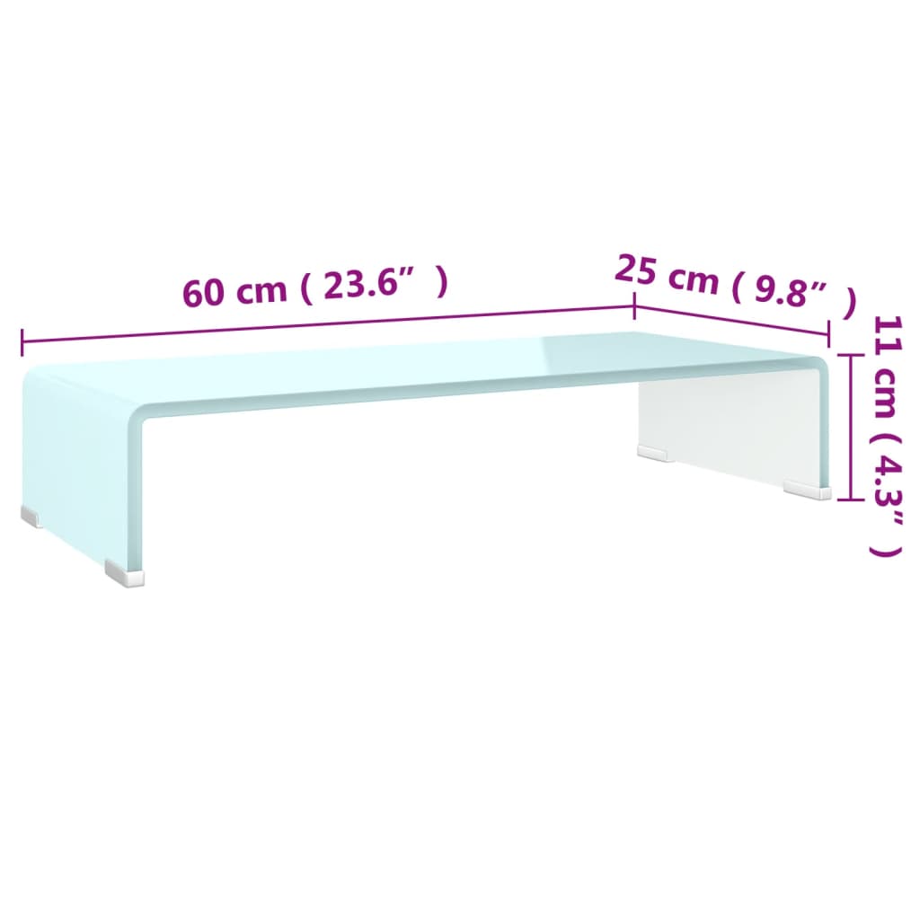 vidaXL Stativ TV/Suport monitor, sticlă, verde, 60 x 25 x 11 cm