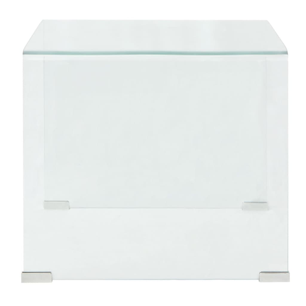 vidaXL Măsuță cafea, sticlă securizată 49,5 x 50 x 45 cm, transparentă vidaXL Măsuță cafea, sticlă securizată 49,5 x 50 x 45 cm, transparentă