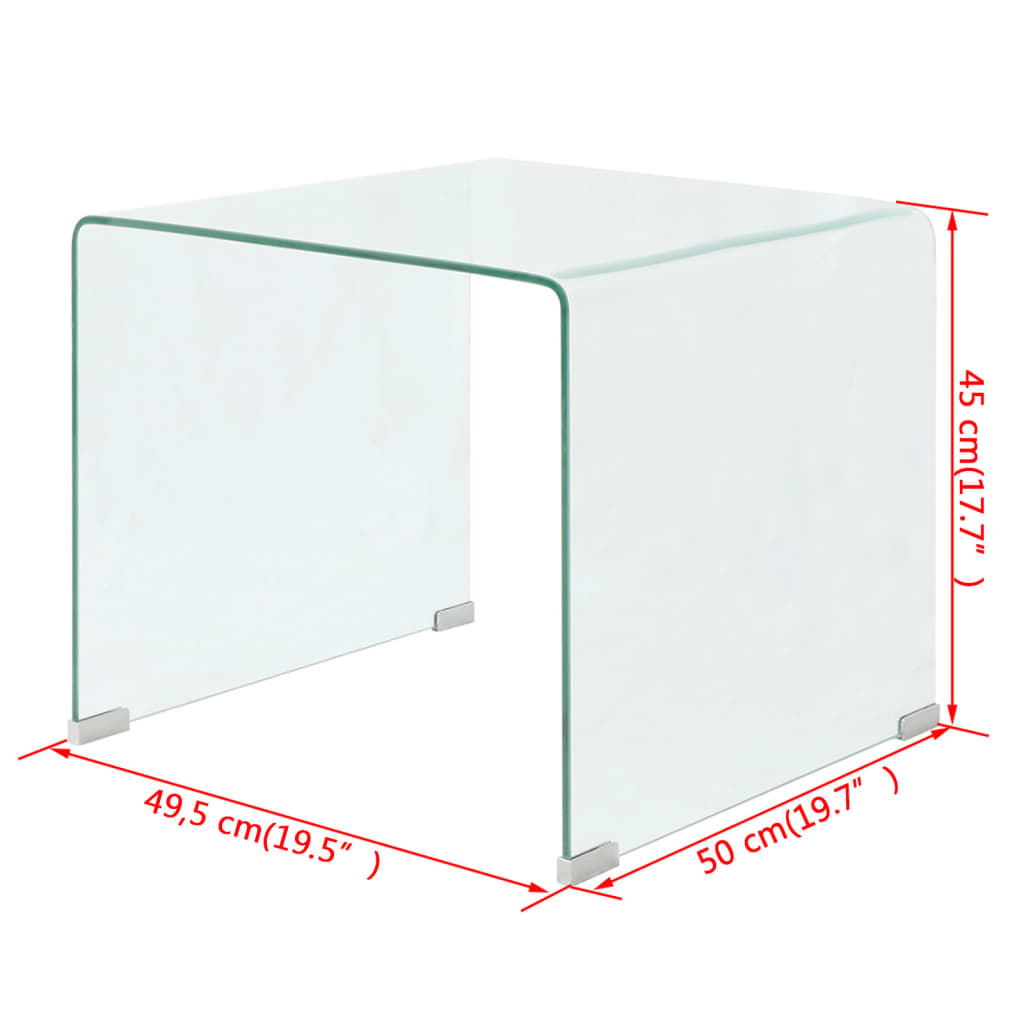 vidaXL Măsuță cafea, sticlă securizată 49,5 x 50 x 45 cm, transparentă vidaXL Măsuță cafea, sticlă securizată 49,5 x 50 x 45 cm, transparentă