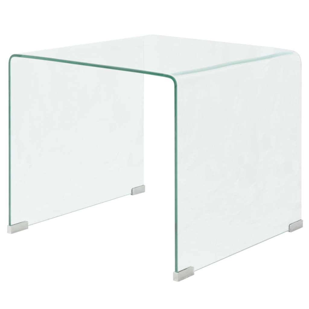 vidaXL Măsuță cafea, sticlă securizată 49,5 x 50 x 45 cm, transparentă vidaXL Măsuță cafea, sticlă securizată 49,5 x 50 x 45 cm, transparentă