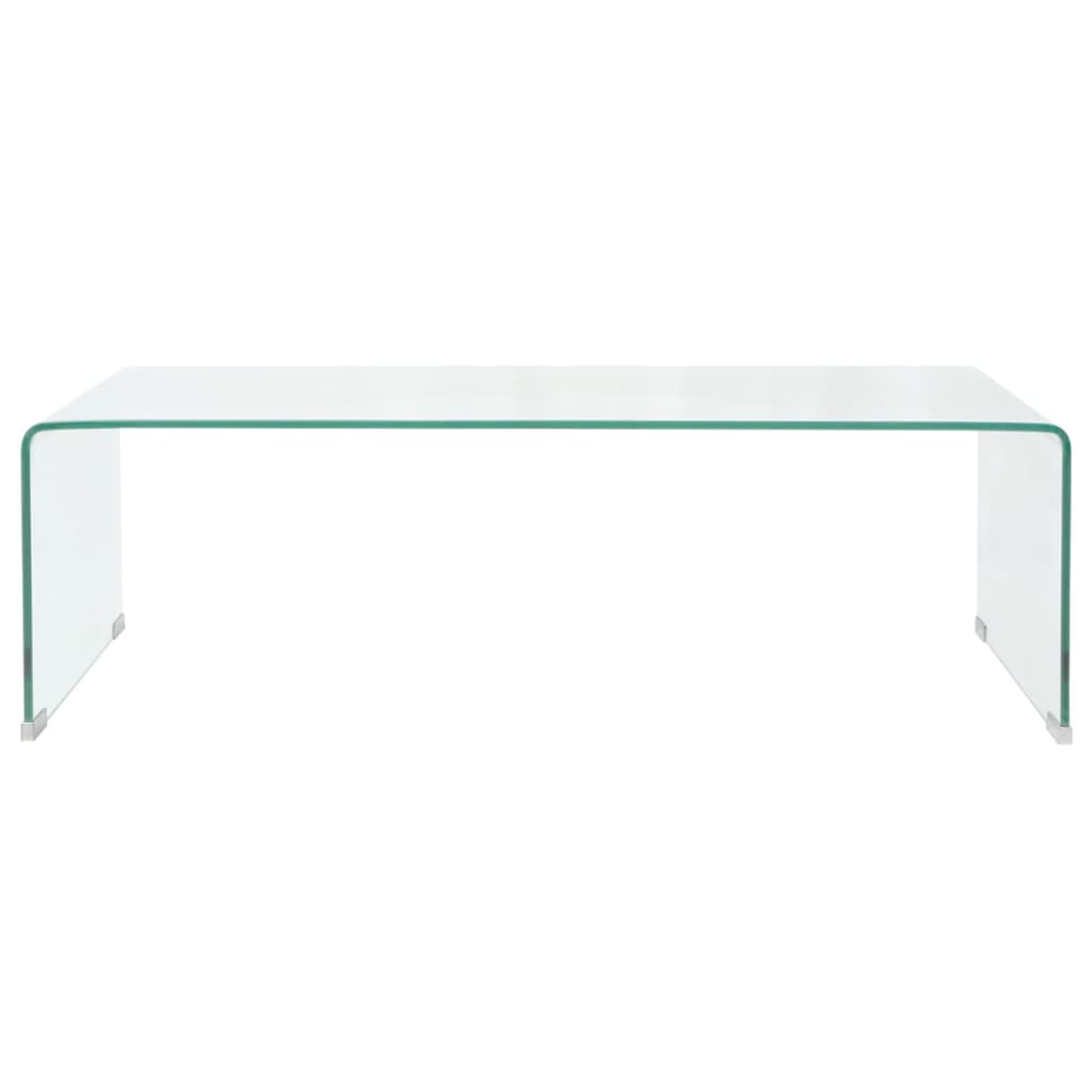 vidaXL Măsuță cafea sticlă securizată 98 x 45 x 30 cm, transparentă vidaXL Măsuță cafea sticlă securizată 98 x 45 x 30 cm, transparentă