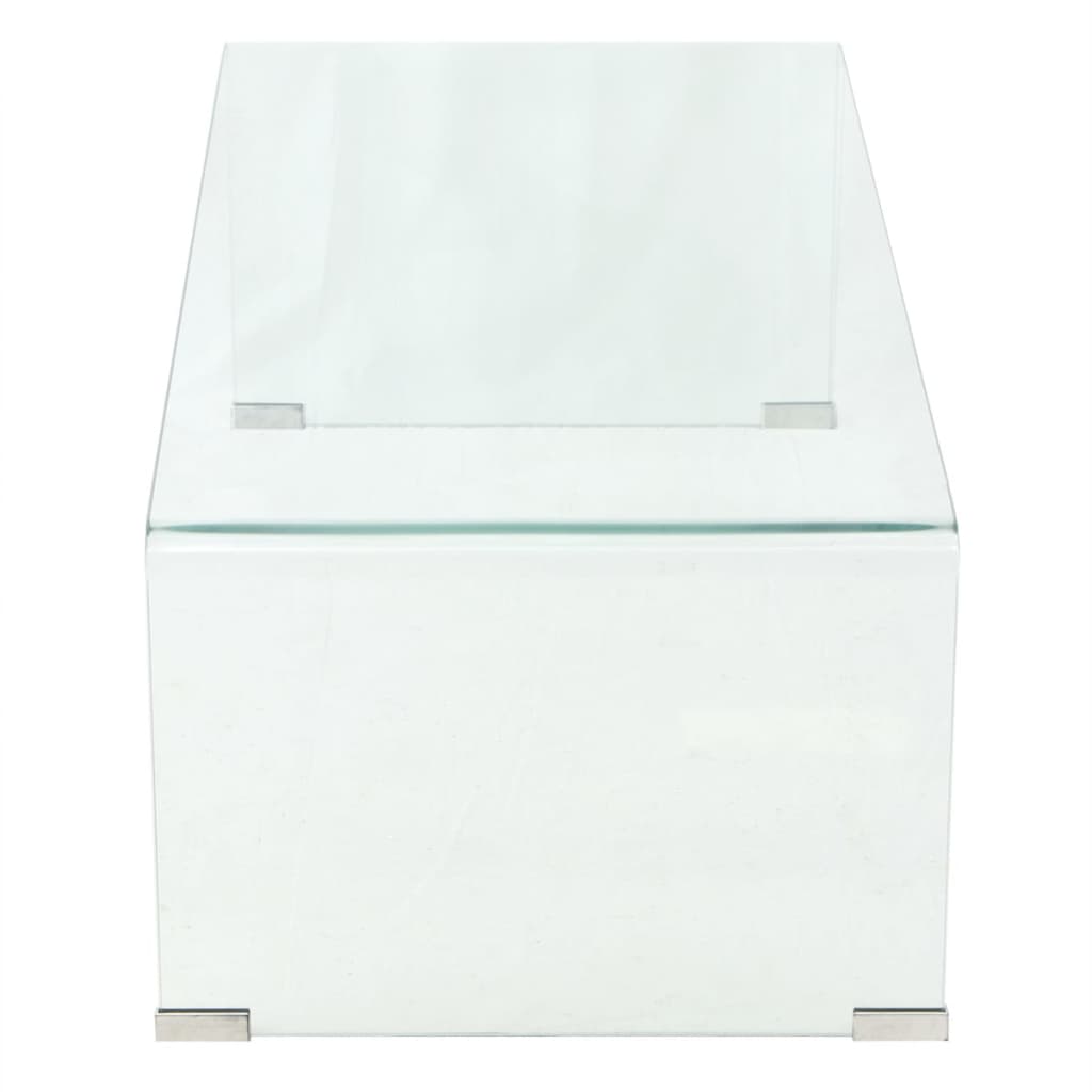 vidaXL Măsuță cafea sticlă securizată 98 x 45 x 30 cm, transparentă vidaXL Măsuță cafea sticlă securizată 98 x 45 x 30 cm, transparentă