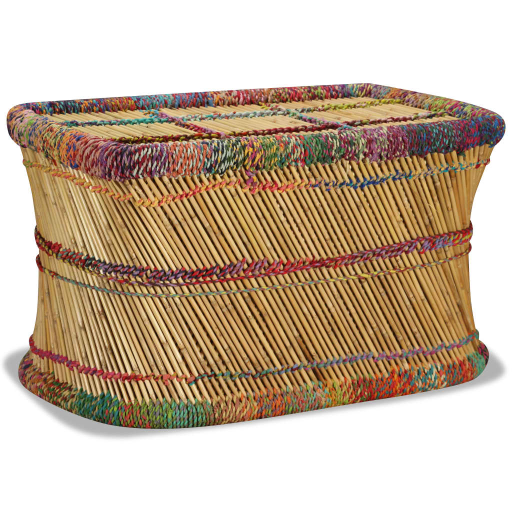 vidaXL Măsuță de cafea cu detalii chindi, multicolor, bambus vidaXL Măsuță de cafea cu detalii chindi, multicolor, bambus