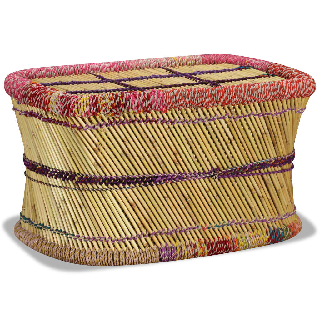 vidaXL Măsuță de cafea cu detalii chindi, multicolor, bambus vidaXL Măsuță de cafea cu detalii chindi, multicolor, bambus