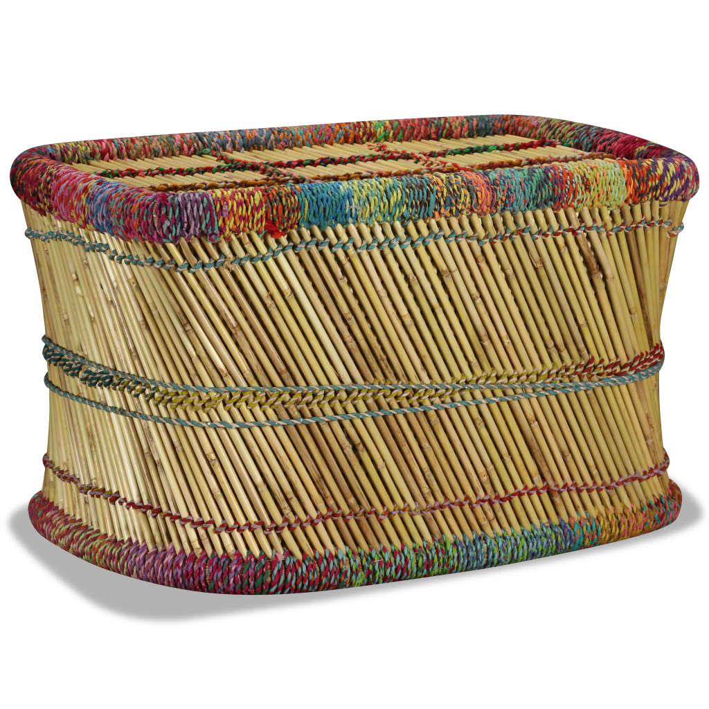 vidaXL Măsuță de cafea cu detalii chindi, multicolor, bambus vidaXL Măsuță de cafea cu detalii chindi, multicolor, bambus