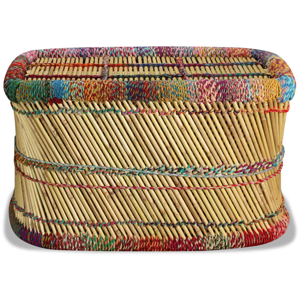 vidaXL Măsuță de cafea cu detalii chindi, multicolor, bambus vidaXL Măsuță de cafea cu detalii chindi, multicolor, bambus