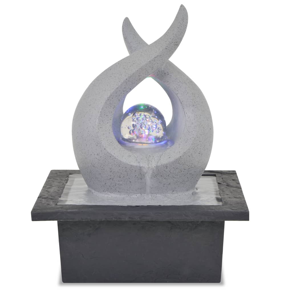 vidaXL Fântână de interior cu iluminare LED, polirășină