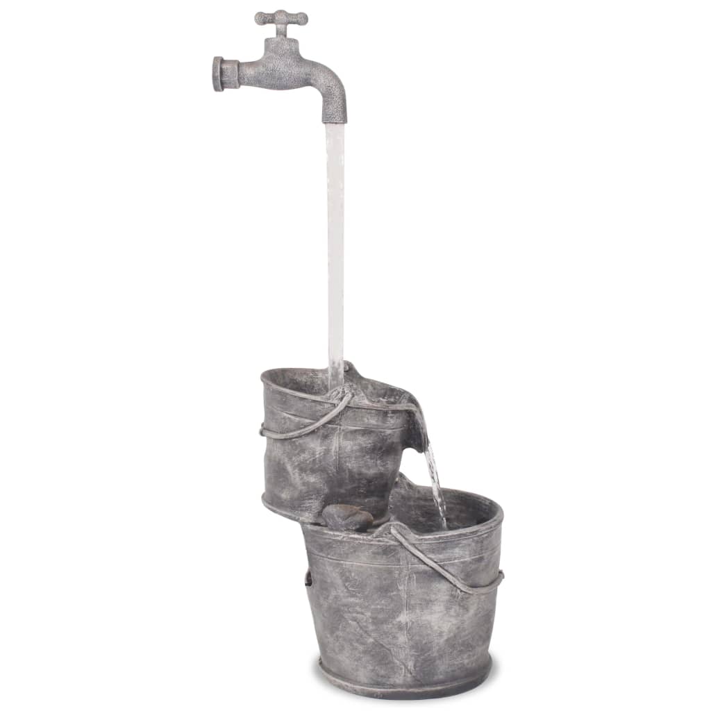 vidaXL Decor cu apă curgătoare, robinet și găleți, polirășină vidaXL Decor cu apă curgătoare, robinet și găleți, polirășină