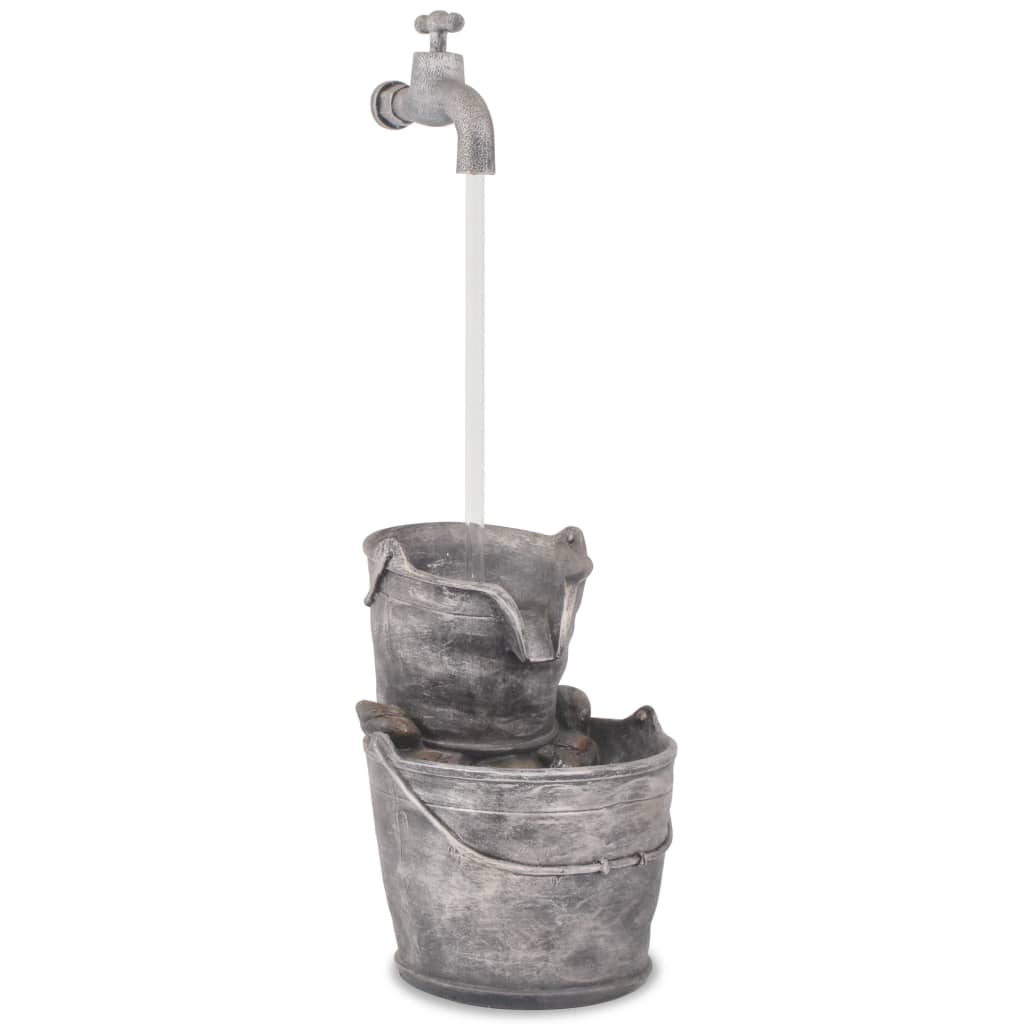 vidaXL Decor cu apă curgătoare, robinet și găleți, polirășină vidaXL Decor cu apă curgătoare, robinet și găleți, polirășină