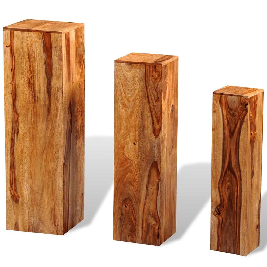 vidaXL Suport plante 3 piese Lemn masiv de palisandru Maro vidaXL Suport plante 3 piese Lemn masiv de palisandru Maro