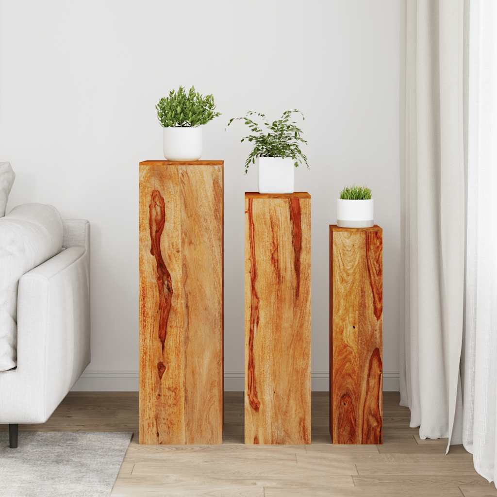 vidaXL Suport plante 3 piese Lemn masiv de palisandru Maro vidaXL Suport plante 3 piese Lemn masiv de palisandru Maro