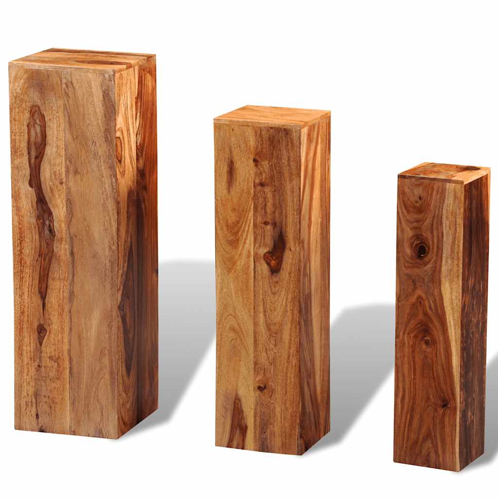 vidaXL Suport plante 3 piese Lemn masiv de palisandru Maro vidaXL Suport plante 3 piese Lemn masiv de palisandru Maro