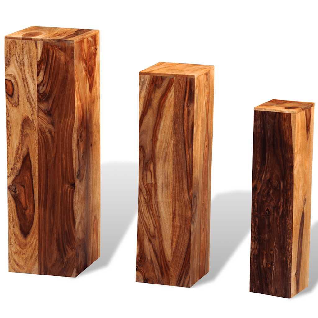 vidaXL Suport plante 3 piese Lemn masiv de palisandru Maro vidaXL Suport plante 3 piese Lemn masiv de palisandru Maro