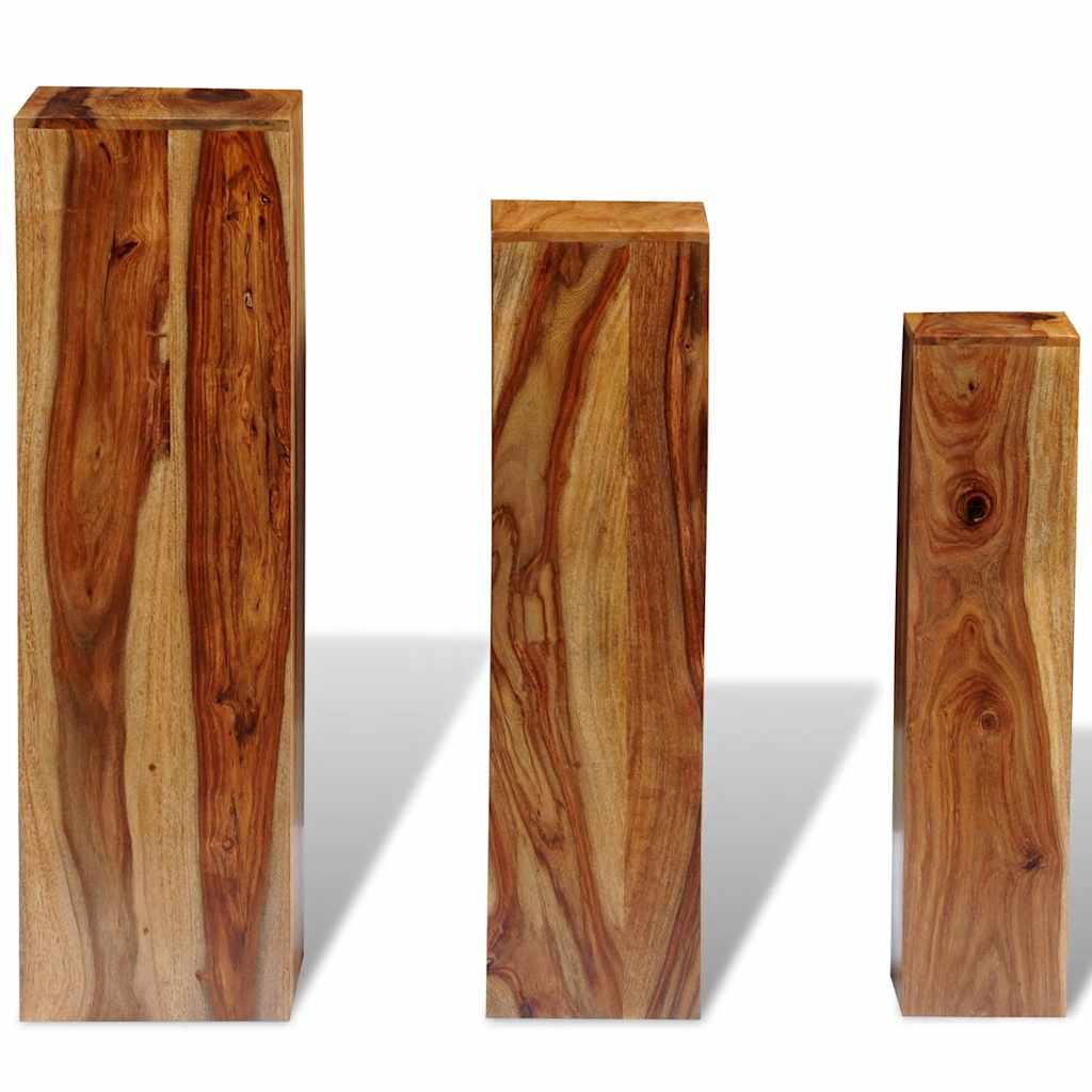 vidaXL Suport plante 3 piese Lemn masiv de palisandru Maro vidaXL Suport plante 3 piese Lemn masiv de palisandru Maro