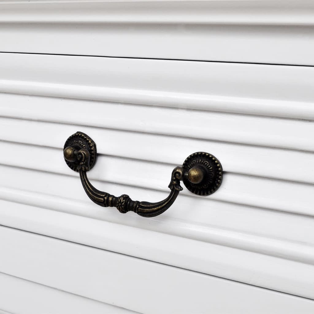 vidaXL Birou dublu cu piedestal, 140 x 48 x 80 cm, alb