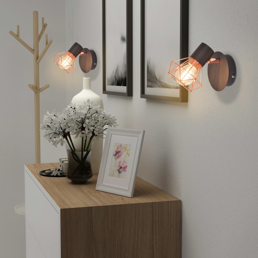 vidaXL Lămpi de perete, 2 buc, cu 2 becuri LED cu filament 8 W vidaXL Lămpi de perete, 2 buc, cu 2 becuri LED cu filament 8 W