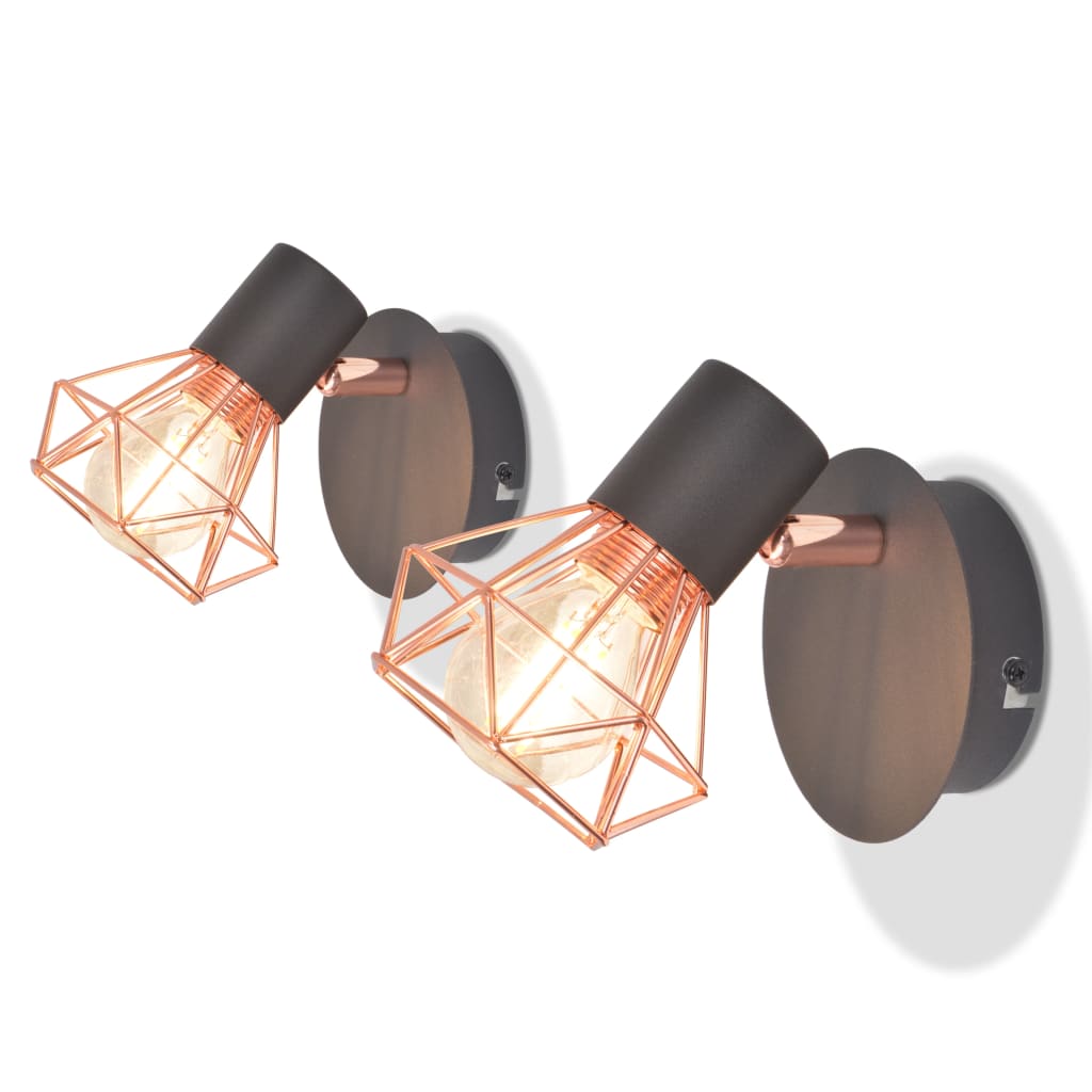 vidaXL Lămpi de perete, 2 buc, cu 2 becuri LED cu filament 8 W vidaXL Lămpi de perete, 2 buc, cu 2 becuri LED cu filament 8 W