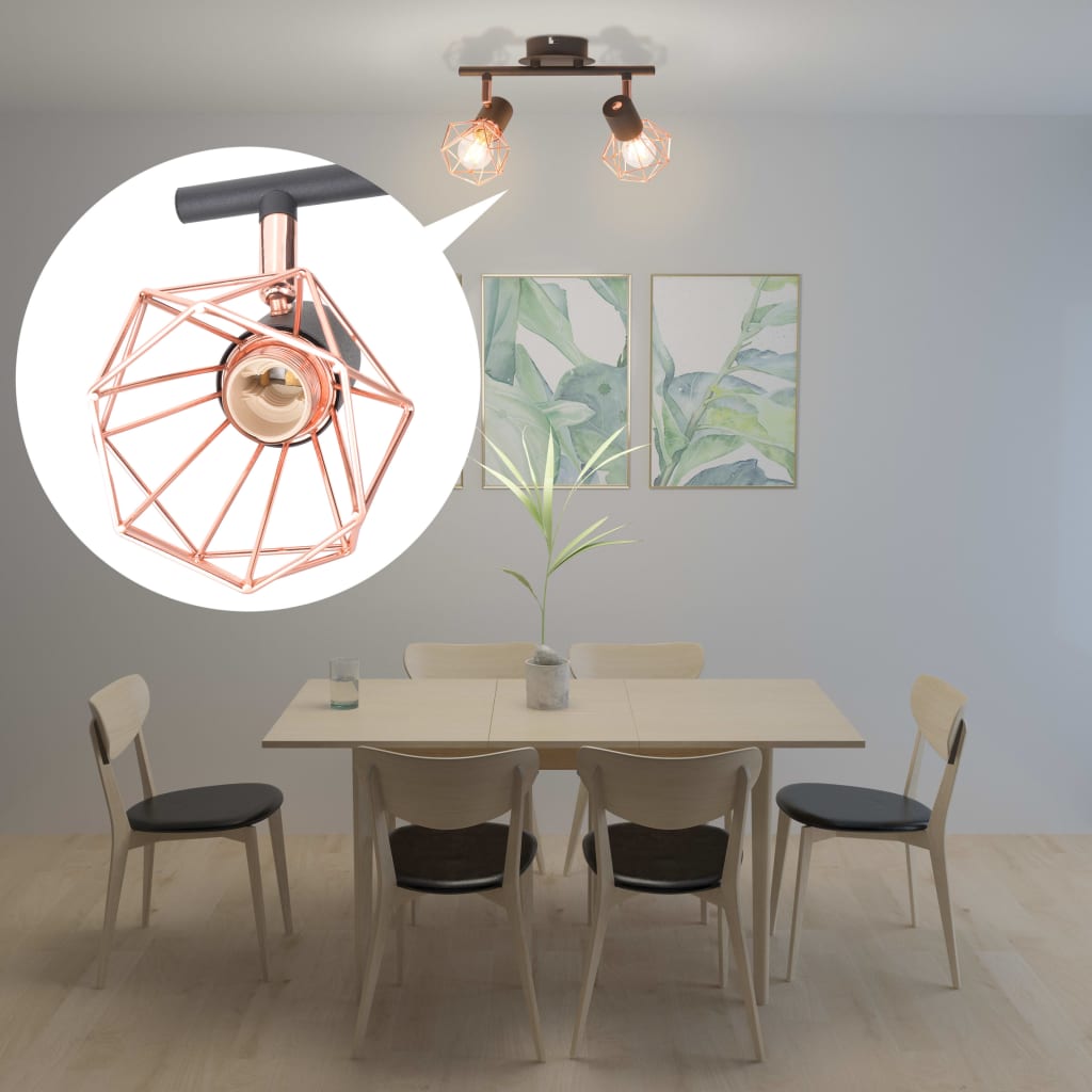 vidaXL Lustră cu 2 becuri LED cu filament, 8 W vidaXL Lustră cu 2 becuri LED cu filament, 8 W
