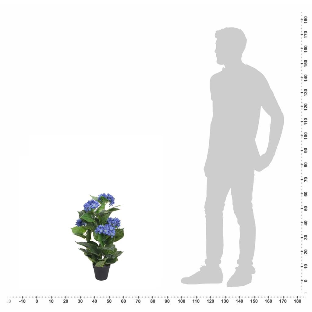 vidaXL Plantă artificială hydrangea cu ghiveci, 60 cm, albastru vidaXL Plantă artificială hydrangea cu ghiveci, 60 cm, albastru