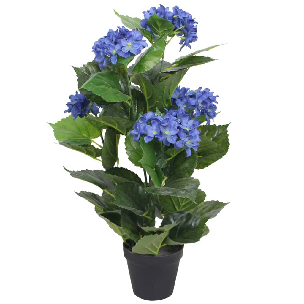 vidaXL Plantă artificială hydrangea cu ghiveci, 60 cm, albastru vidaXL Plantă artificială hydrangea cu ghiveci, 60 cm, albastru