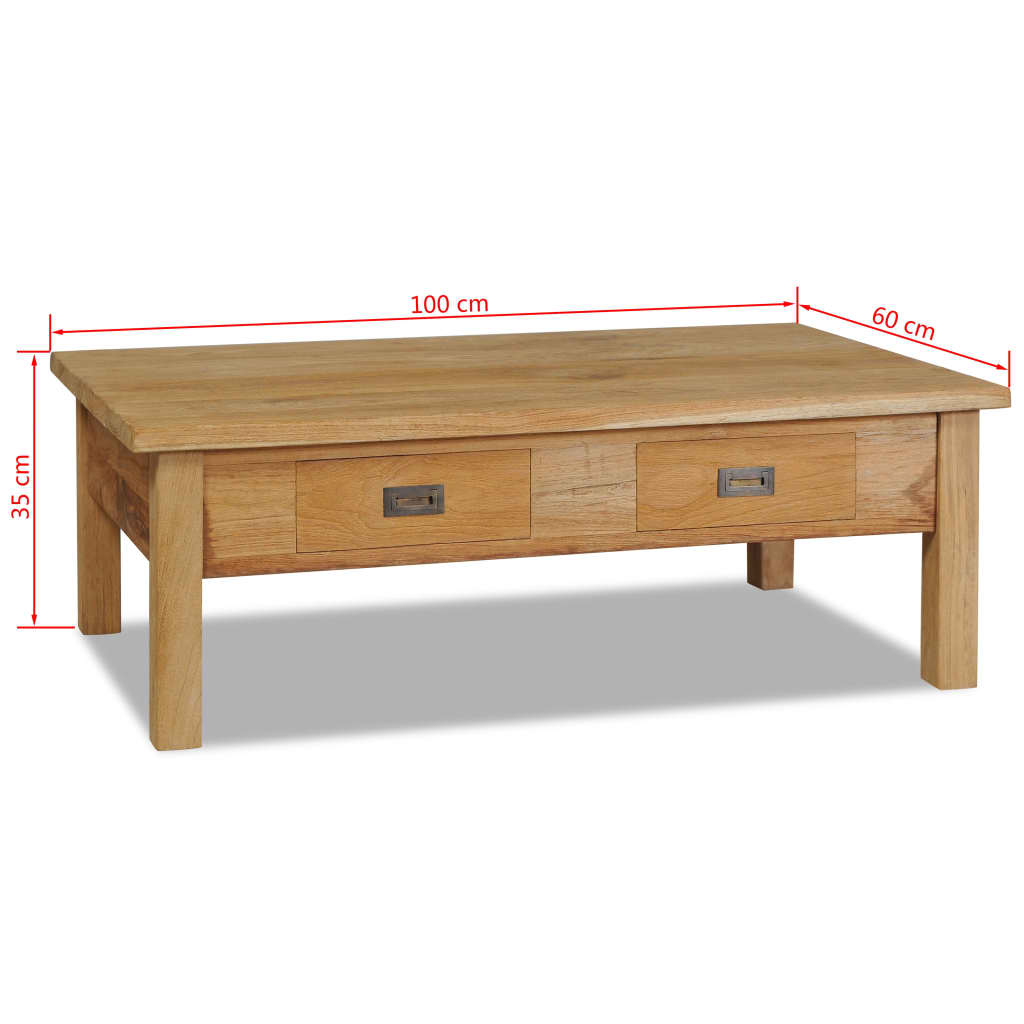 vidaXL Măsuță de cafea, lemn masiv de tec, 100 x 60 x 35 cm vidaXL Măsuță de cafea, lemn masiv de tec, 100 x 60 x 35 cm