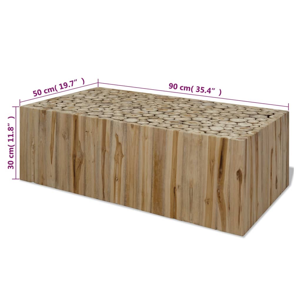 vidaXL Măsuță de cafea, 90x50x30 cm, tec natural vidaXL Măsuță de cafea, 90x50x30 cm, tec natural