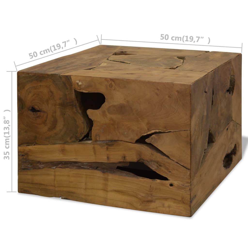 vidaXL Măsuță de cafea, 50 x 50 x 35 cm, lemn de tec natural, maro vidaXL Măsuță de cafea, 50 x 50 x 35 cm, lemn de tec natural, maro