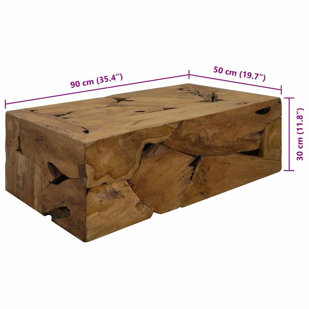 vidaXL Măsuță de cafea, 90 x 50 x 30 cm, lemn de tec natural, maro vidaXL Măsuță de cafea, 90 x 50 x 30 cm, lemn de tec natural, maro