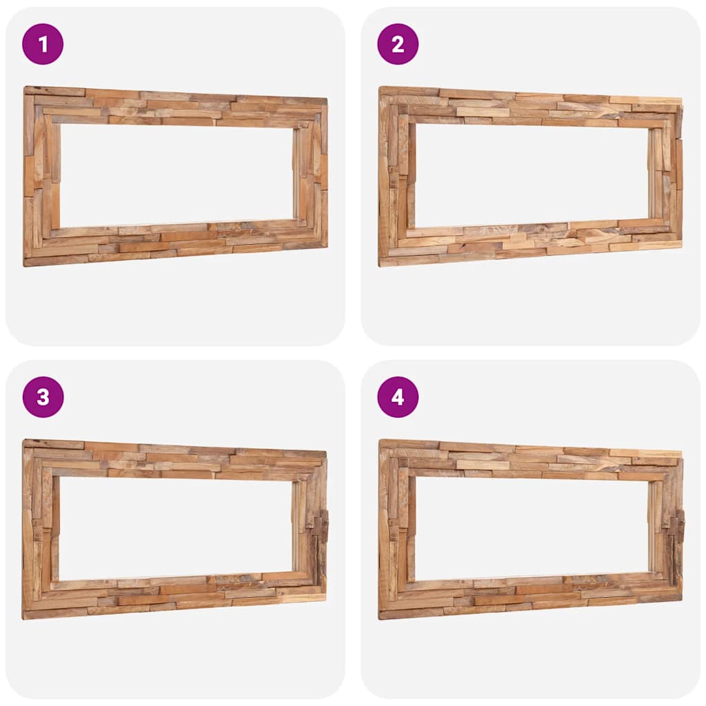 vidaXL Oglindă decorativă din lemn de tec, 120 x 60 cm, dreptunghiular vidaXL Oglindă decorativă din lemn de tec, 120 x 60 cm, dreptunghiular