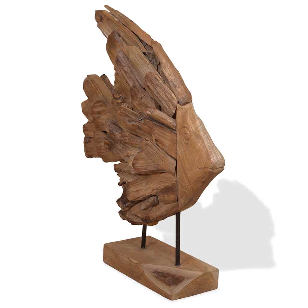 vidaXL Sculptură pește Teak 40x12x57 cm