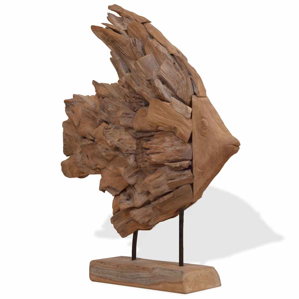 vidaXL Sculptură pește Teak 40x12x57 cm