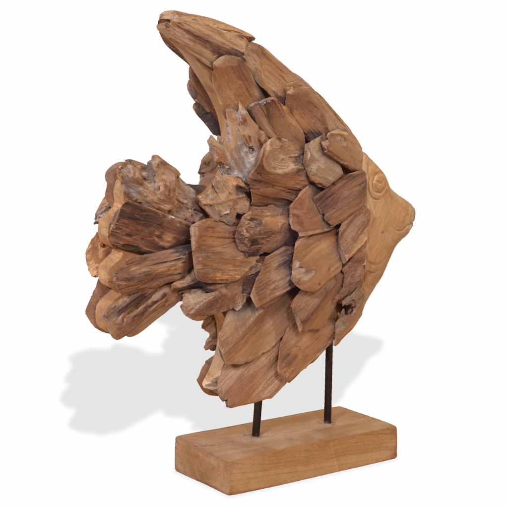 vidaXL Sculptură pește Teak 40x12x57 cm