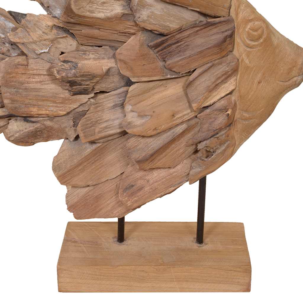 vidaXL Sculptură pește Teak 40x12x57 cm