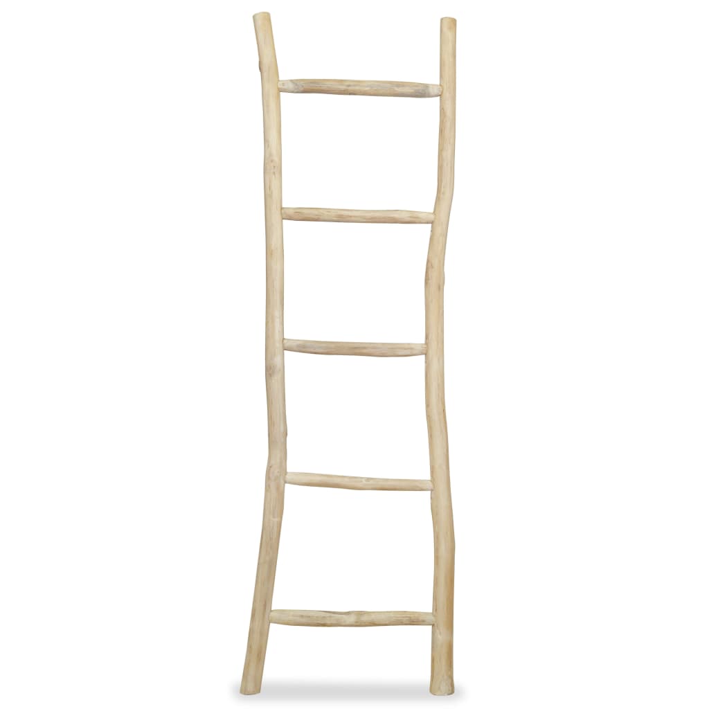 vidaXL Scară pentru prosoape cu 5 trepte, tec, 45x150 cm, natural vidaXL Scară pentru prosoape cu 5 trepte, tec, 45x150 cm, natural