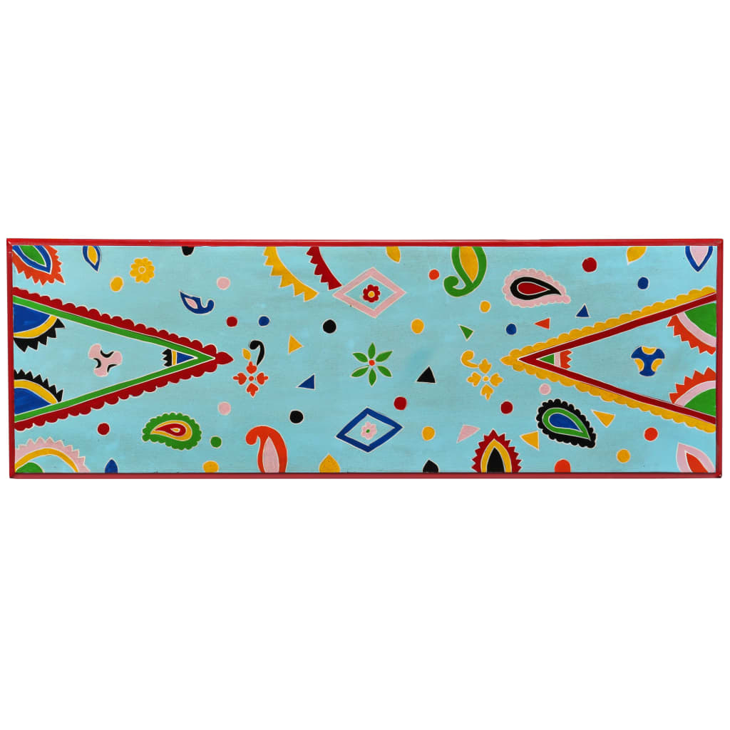 vidaXL Masă consolă, lemn masiv de mango, albastru, pictat manual