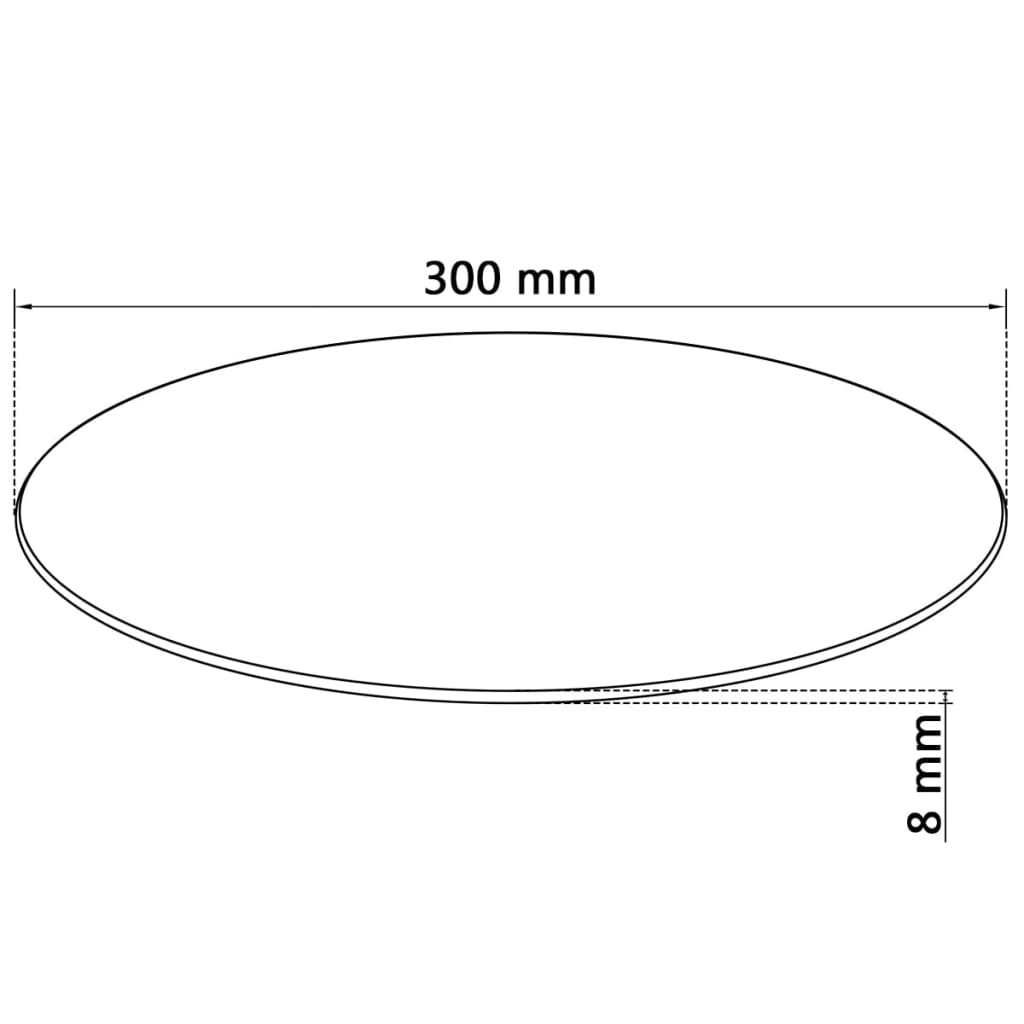 vidaXL Blat de masă din sticlă securizată, rotund, 300 mm vidaXL Blat de masă din sticlă securizată, rotund, 300 mm