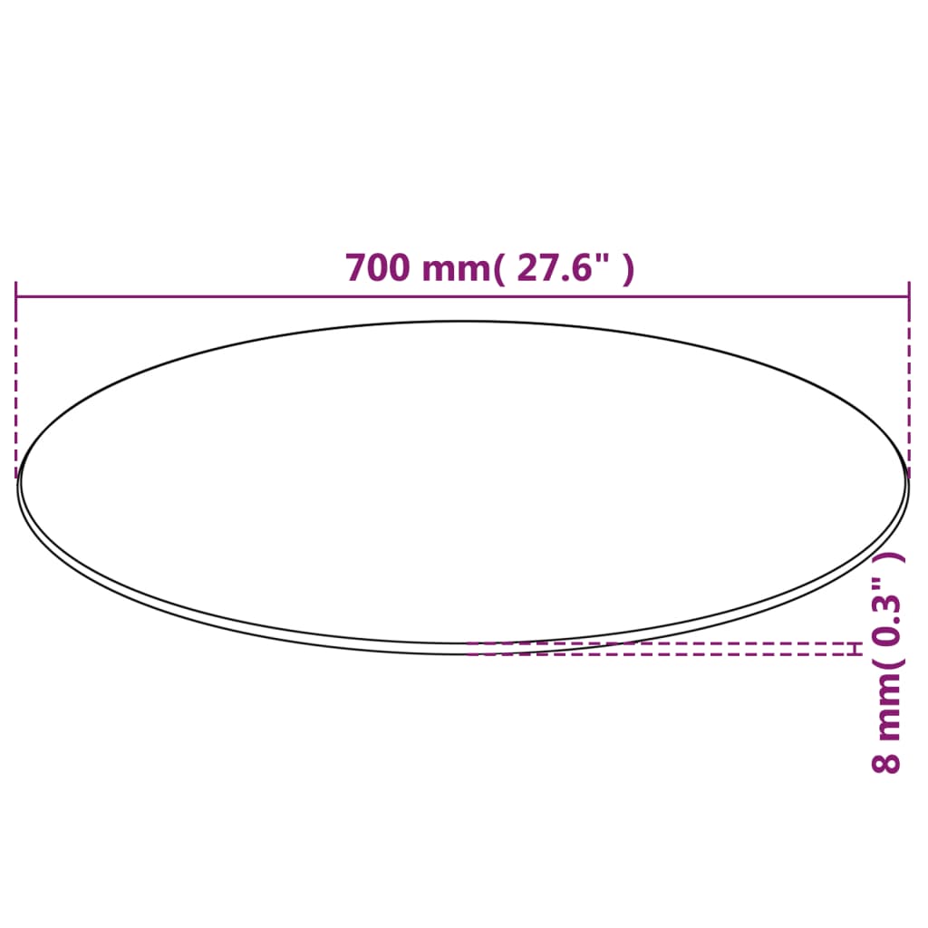 vidaXL Blat de masă din sticlă securizată, rotund, 700 mm vidaXL Blat de masă din sticlă securizată, rotund, 700 mm