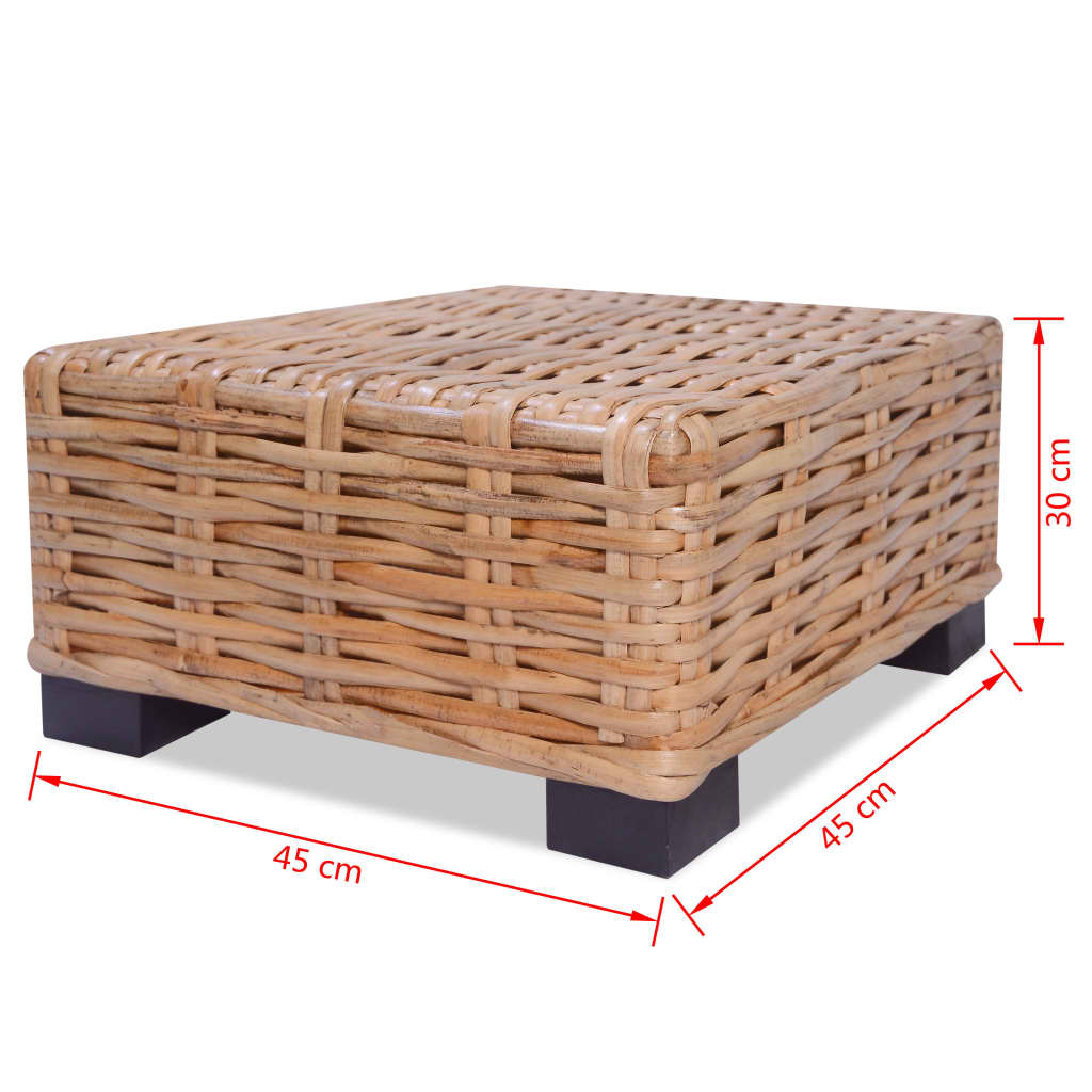 vidaXL Măsuță de cafea, 45x45x30 cm, ratan natural vidaXL Măsuță de cafea, 45x45x30 cm, ratan natural