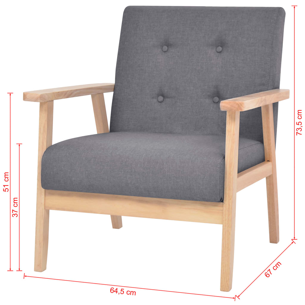 vidaXL Fotoliu, gri închis, material textil vidaXL Fotoliu, gri închis, material textil