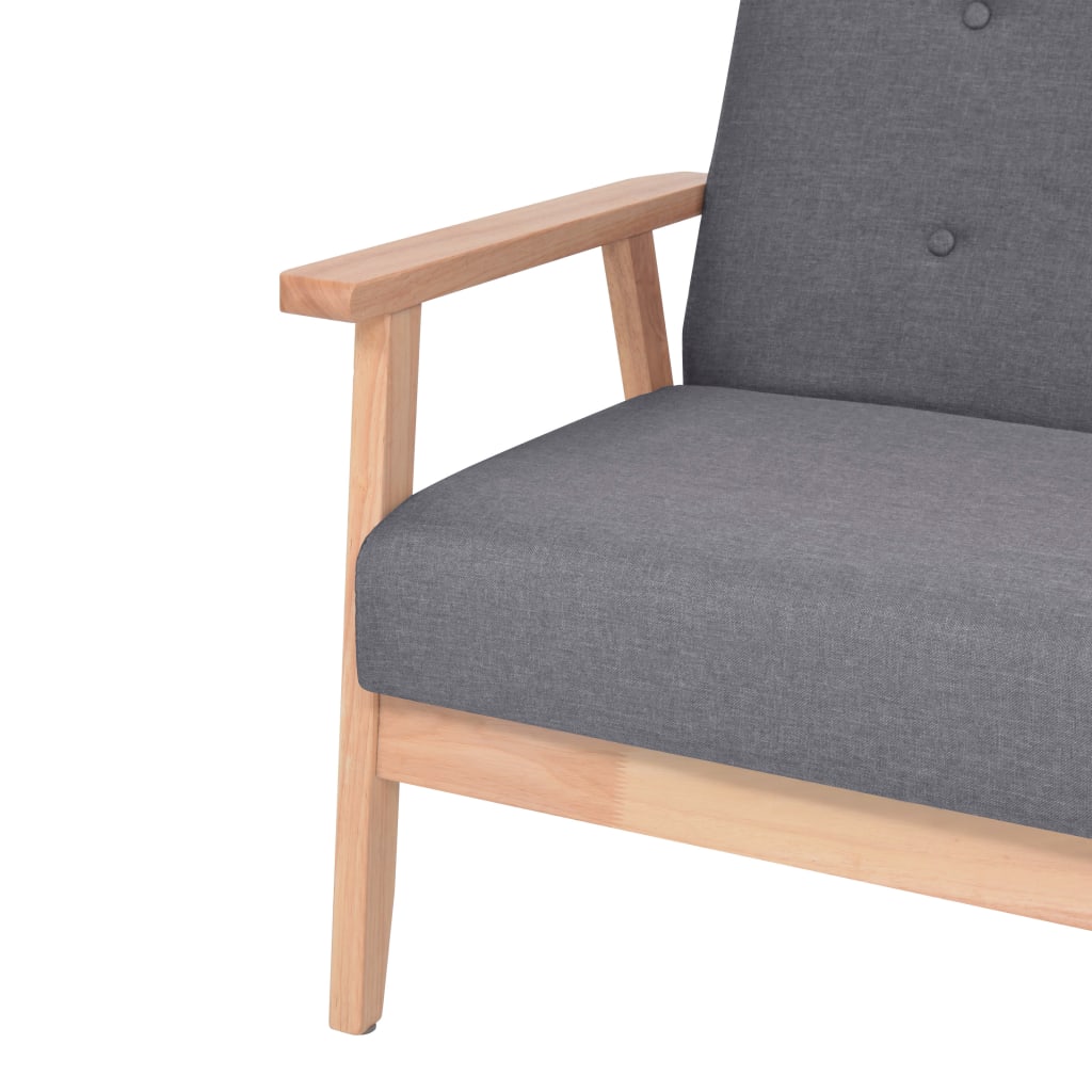 vidaXL Canapea cu 2 locuri, gri închis, material textil