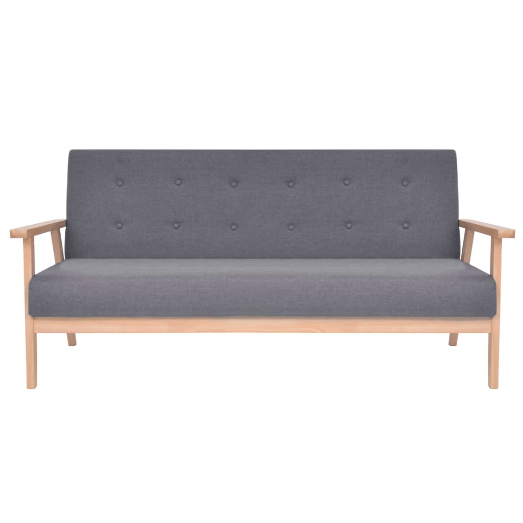 vidaXL Canapea cu 3 locuri, gri închis, material textil vidaXL Canapea cu 3 locuri, gri închis, material textil