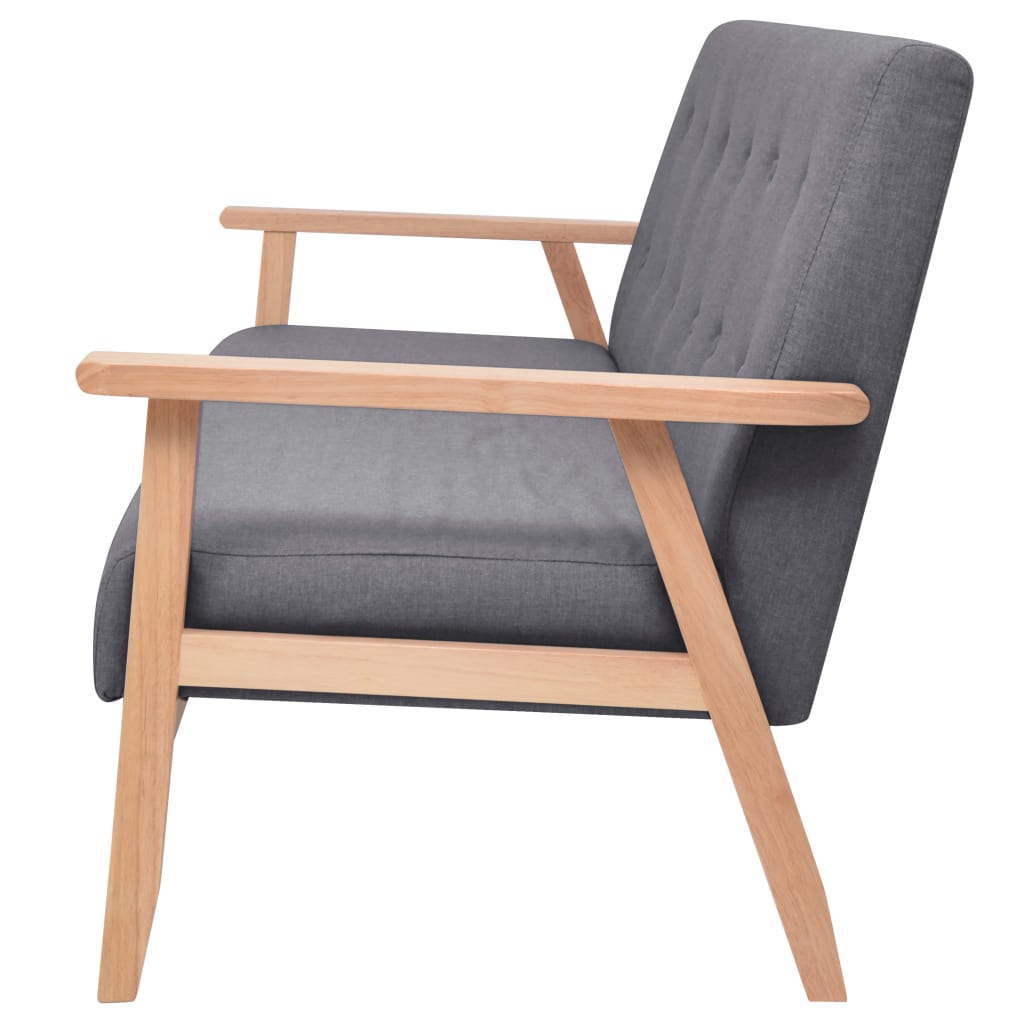 vidaXL Canapea cu 3 locuri, gri închis, material textil vidaXL Canapea cu 3 locuri, gri închis, material textil