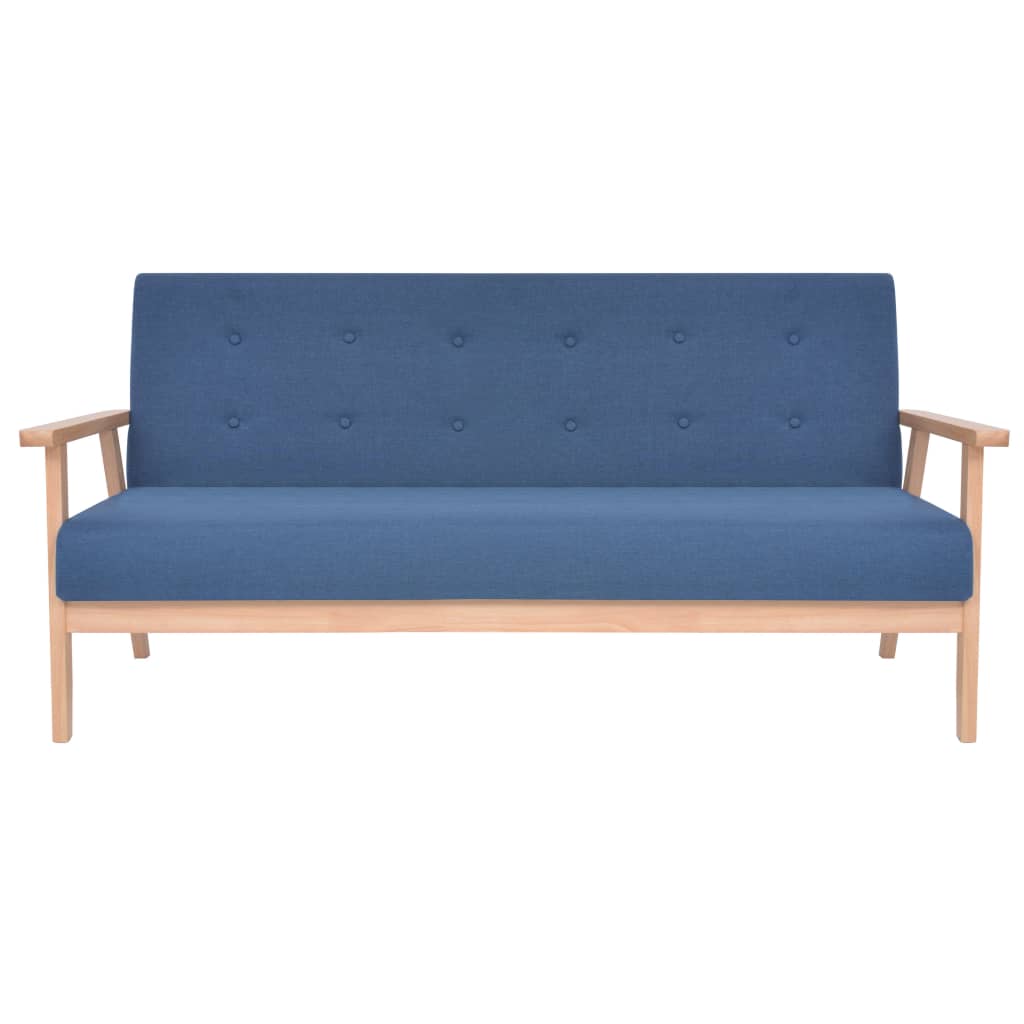 vidaXL Canapea cu 3 locuri, albastru, material textil vidaXL Canapea cu 3 locuri, albastru, material textil